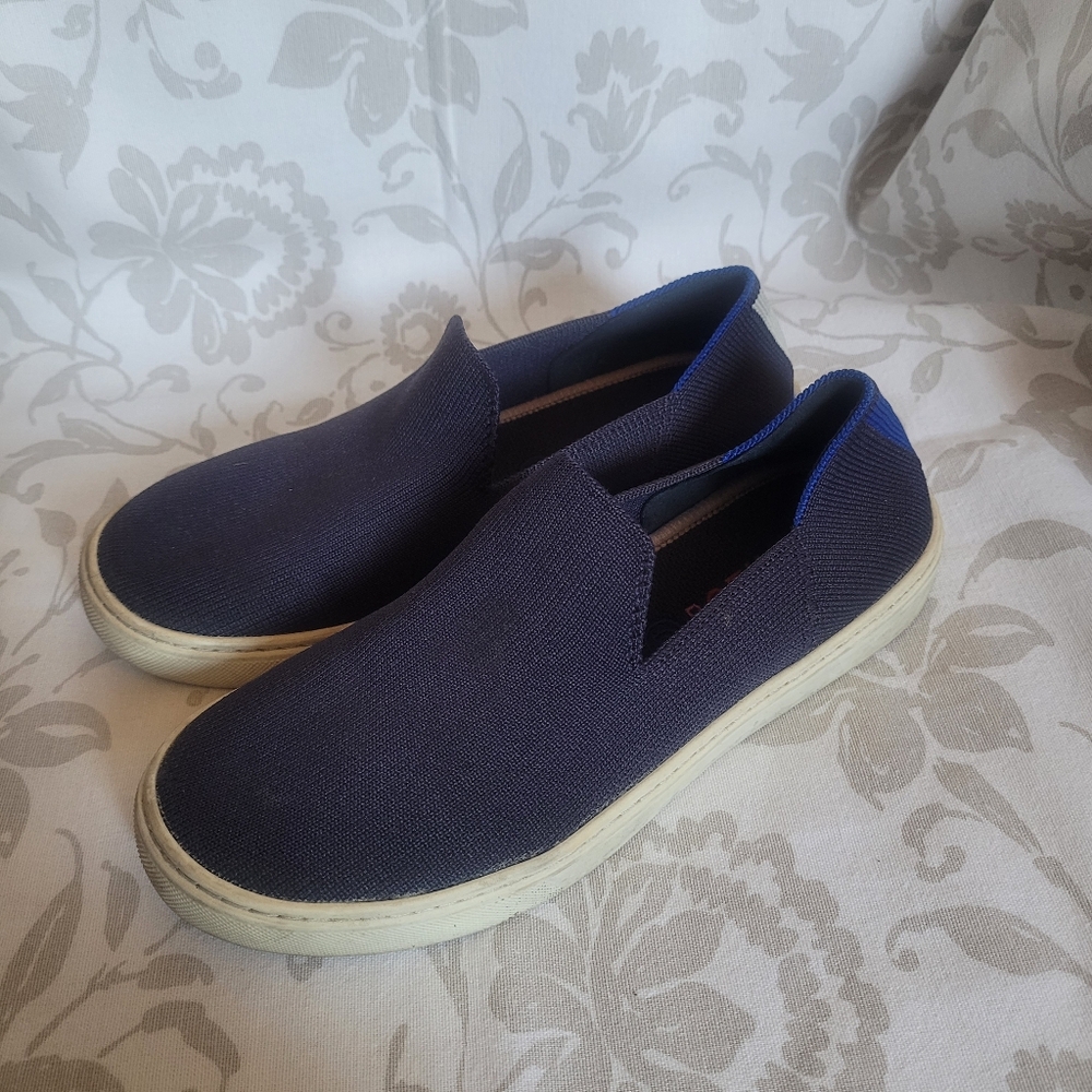 Rothy's KIds Blue and White  Slip-On Sneakers Size 4